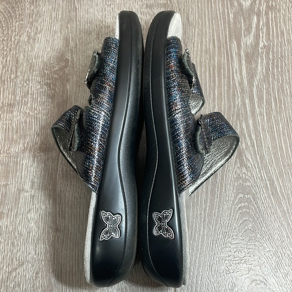 Alegria Jade Glimmer Glam Slide Sandals Buckle Leather Straps EU 39 (US 9) - Picture 9 of 16